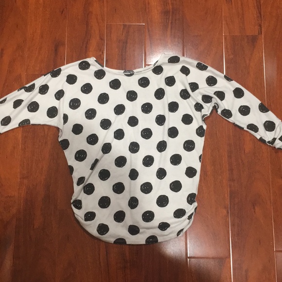 black and white polka dot long sleeve shirt